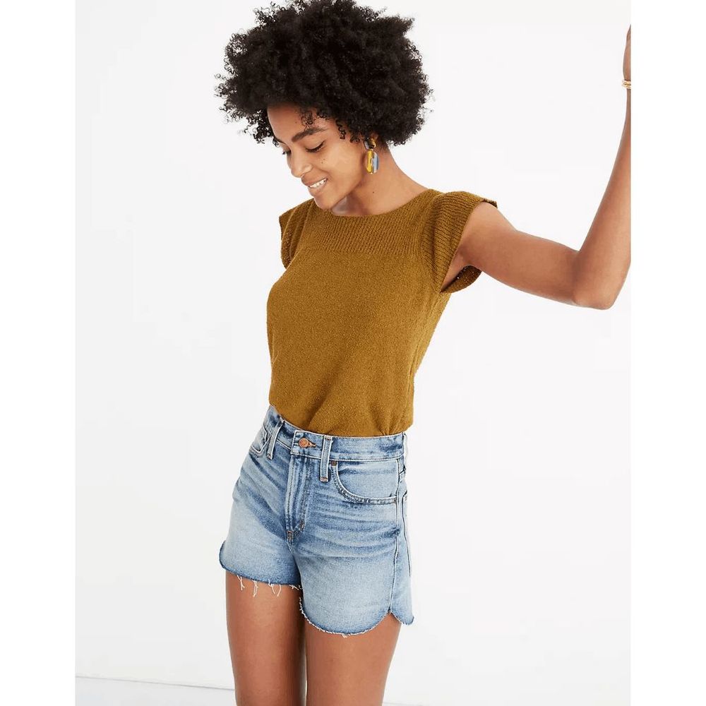 Madewell Blue Denim Tulip Hem The Perfect Jean Shorts Women's Size 29